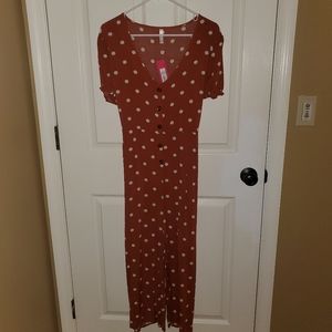 Xhilaration Burnt Orange Tie-Back Jumpsuit